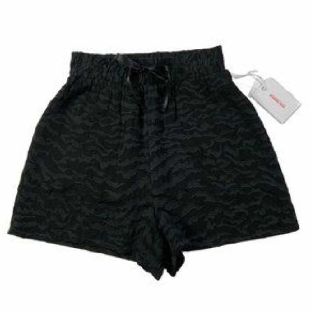 Good American Sheer Zebra Running Shorts